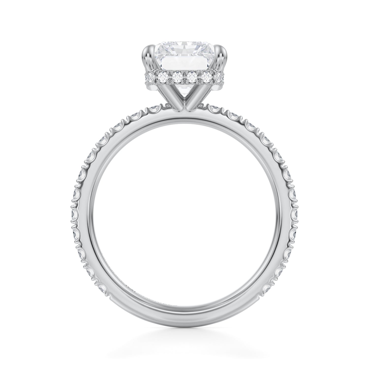 Radiant Wrap Halo With Pave Ring (3.00 Carat F-VS1) - Michael Gabriels