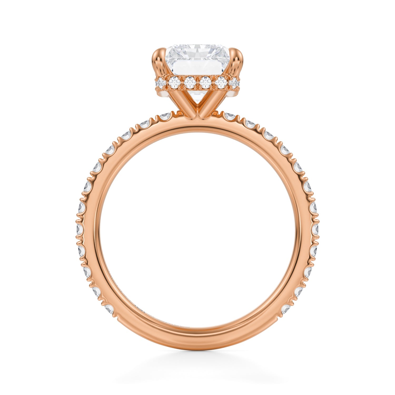 Radiant Wrap Halo With Pave Ring (3.00 Carat F-VVS2) - Michael Gabriels