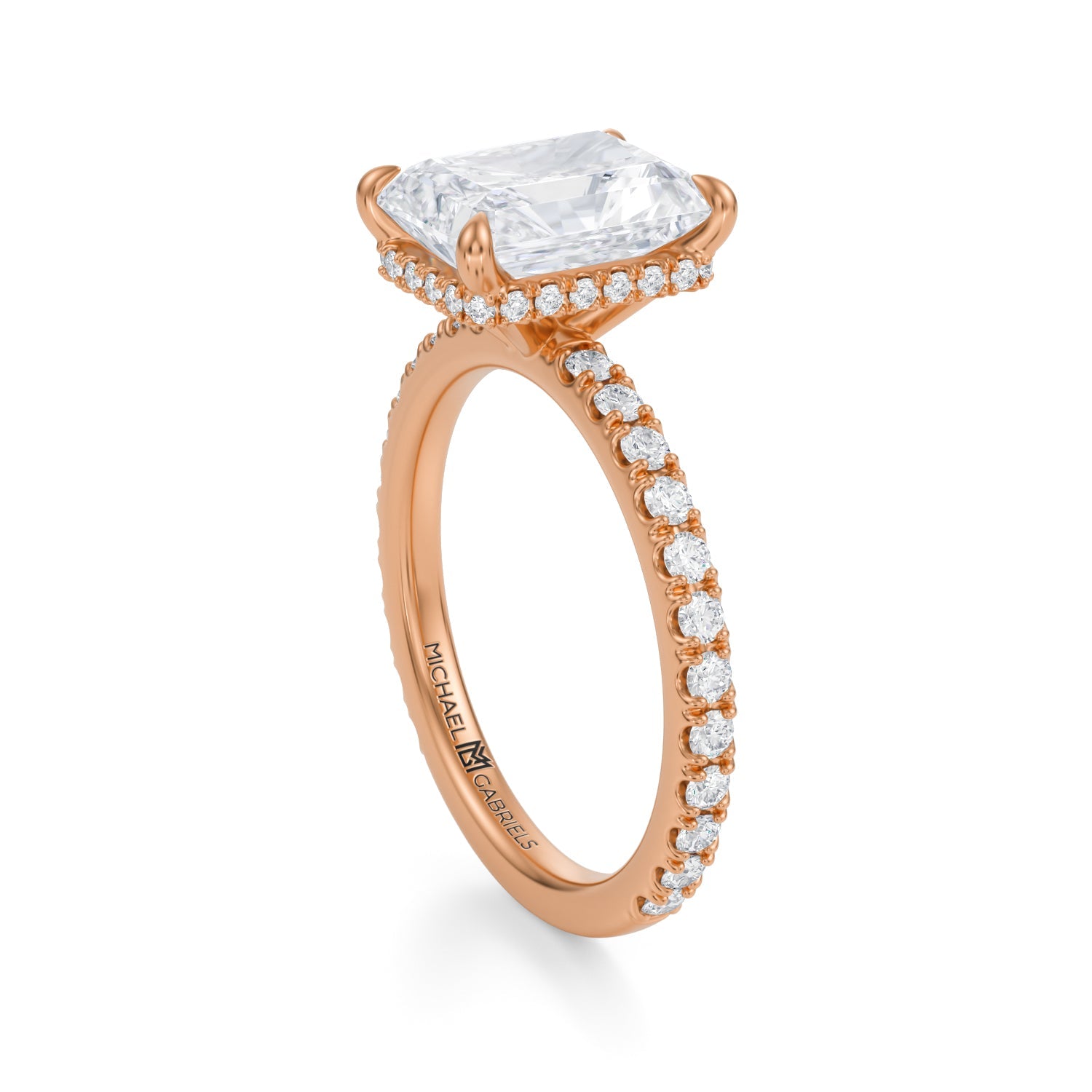Radiant Wrap Halo With Pave Ring (3.70 Carat F-VS1) - Michael Gabriels