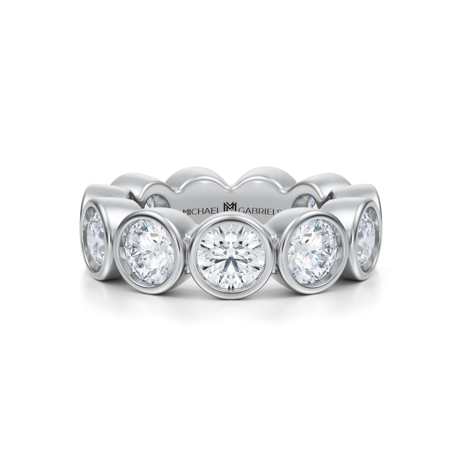 Round Bezel Lab Grown Diamond Eternity Band - Large - Michael Gabriels