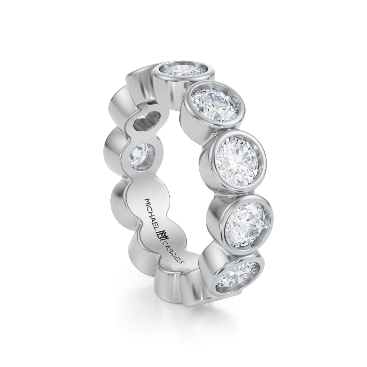 Round Bezel Lab Grown Diamond Eternity Band - Medium - Michael Gabriels