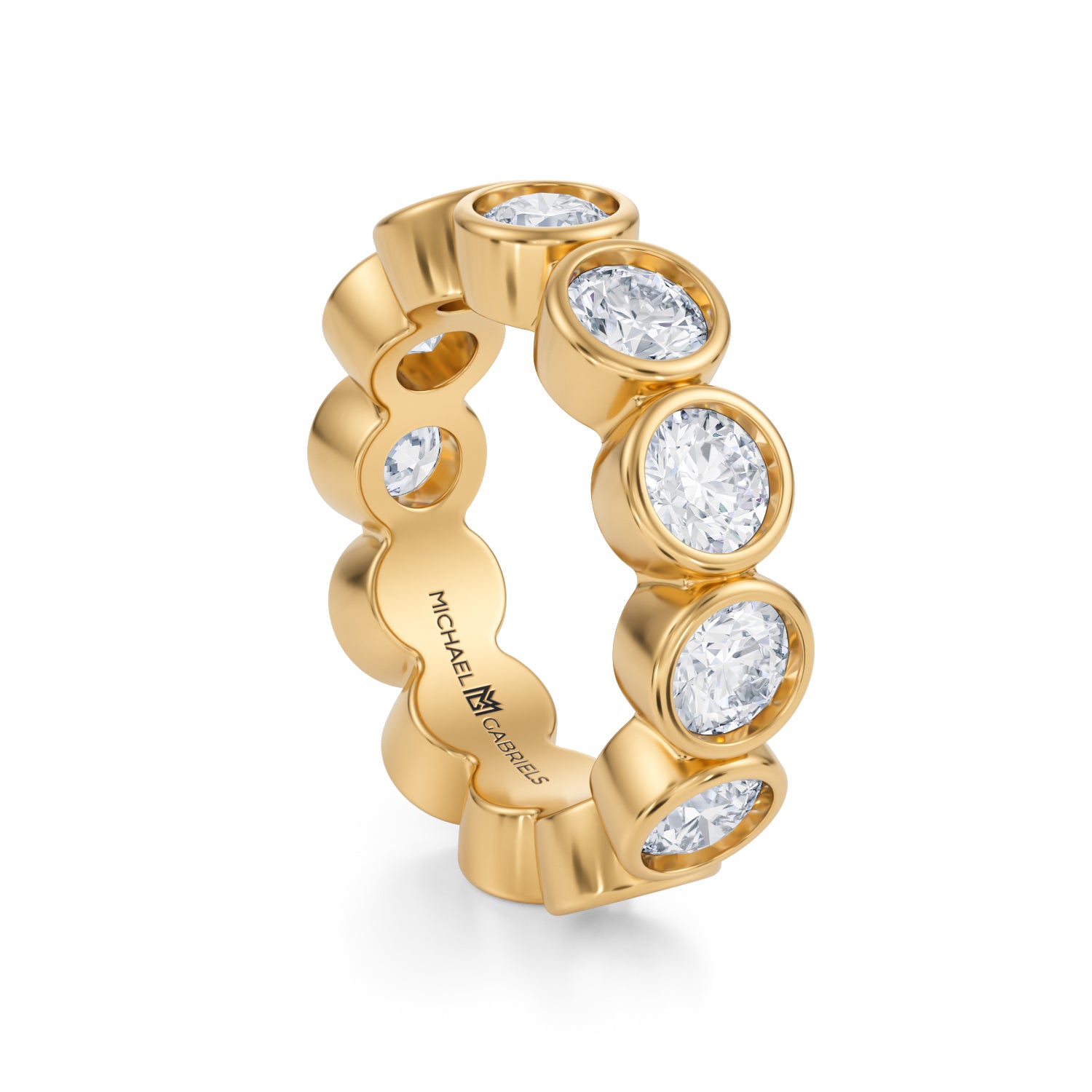 Round Bezel Lab Grown Diamond Eternity Band - Medium - Michael Gabriels