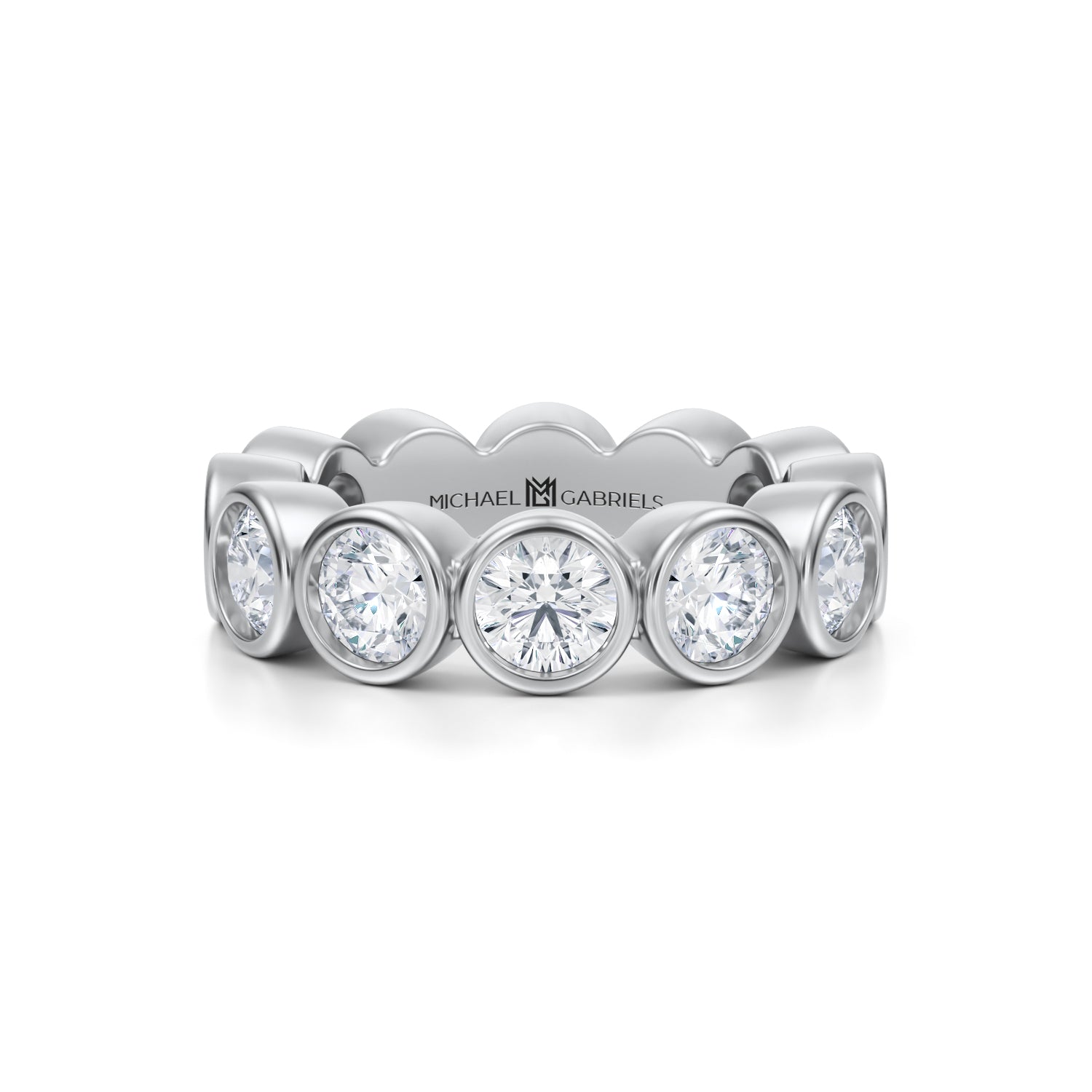 Round Bezel Lab Grown Diamond Eternity Band - Medium - Michael Gabriels