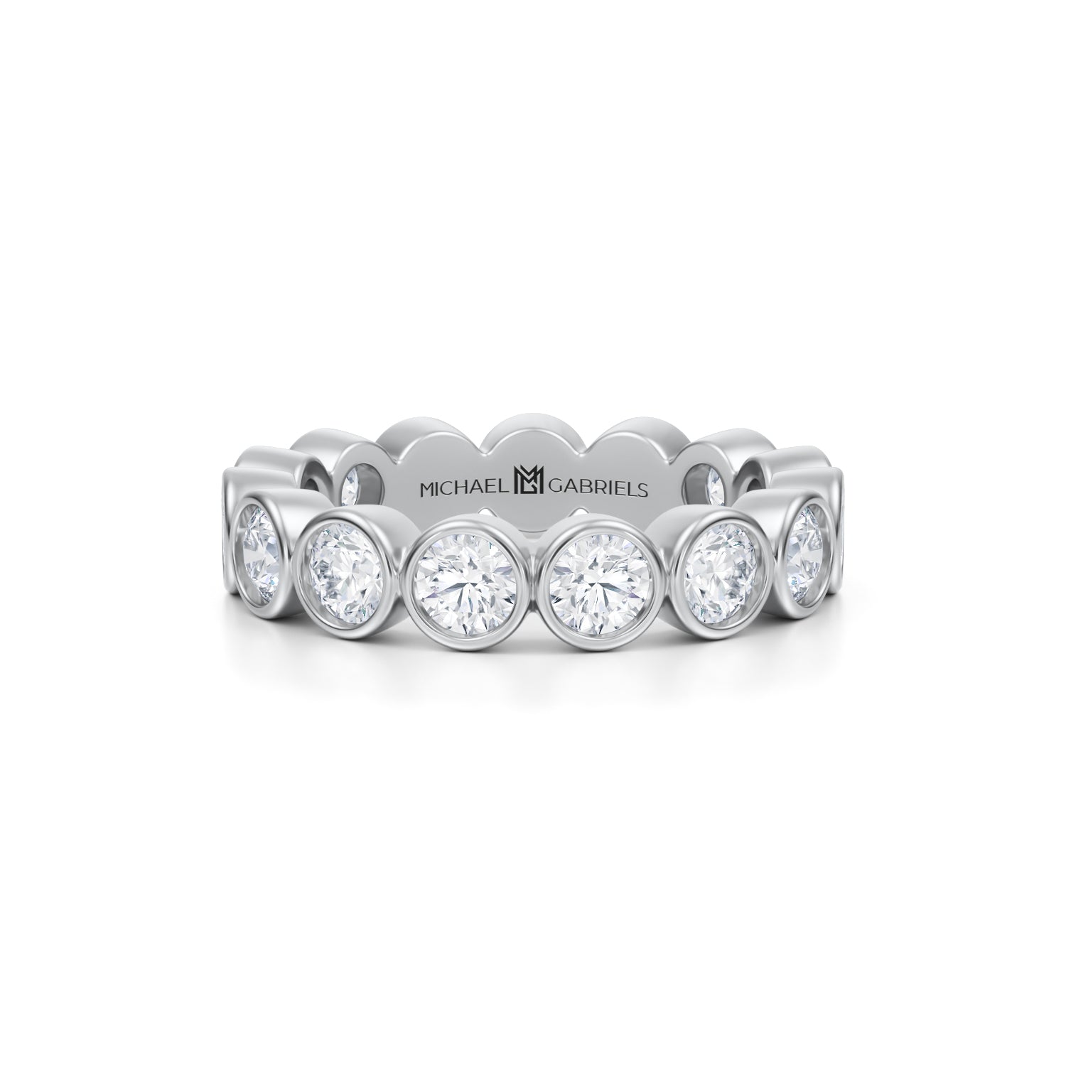 Round Bezel Lab Grown Diamond Eternity Band - Petite - Michael Gabriels