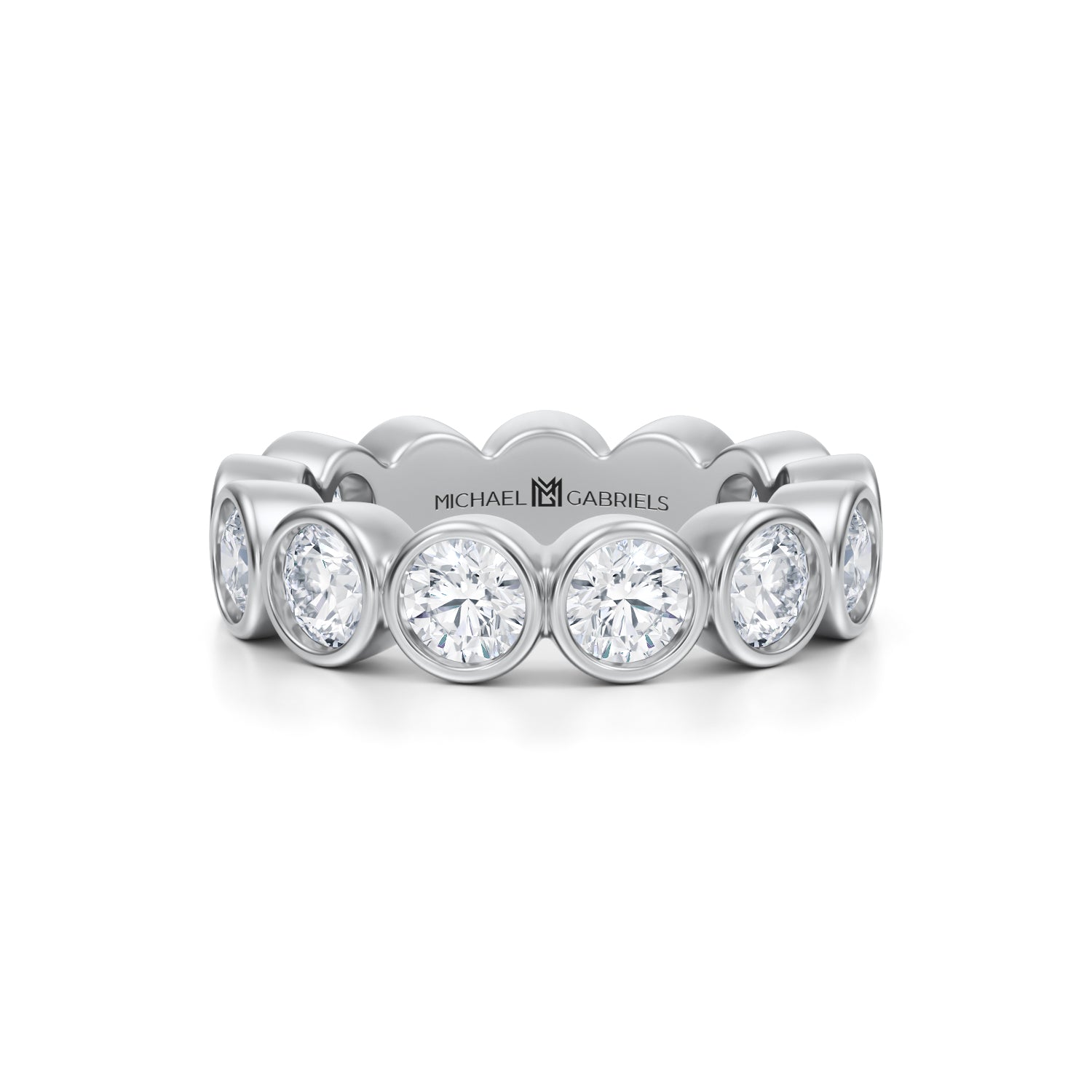 Round Bezel Lab Grown Diamond Eternity Band - Small - Michael Gabriels