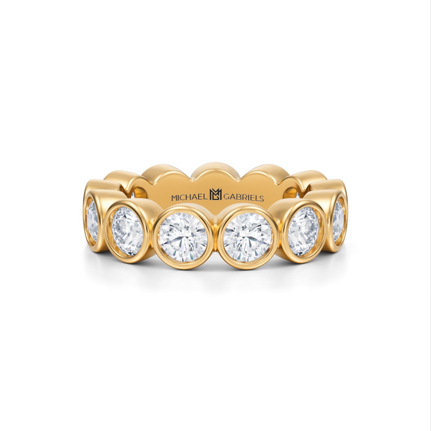 Round Bezel Lab Grown Diamond Eternity Band - Small - Michael Gabriels