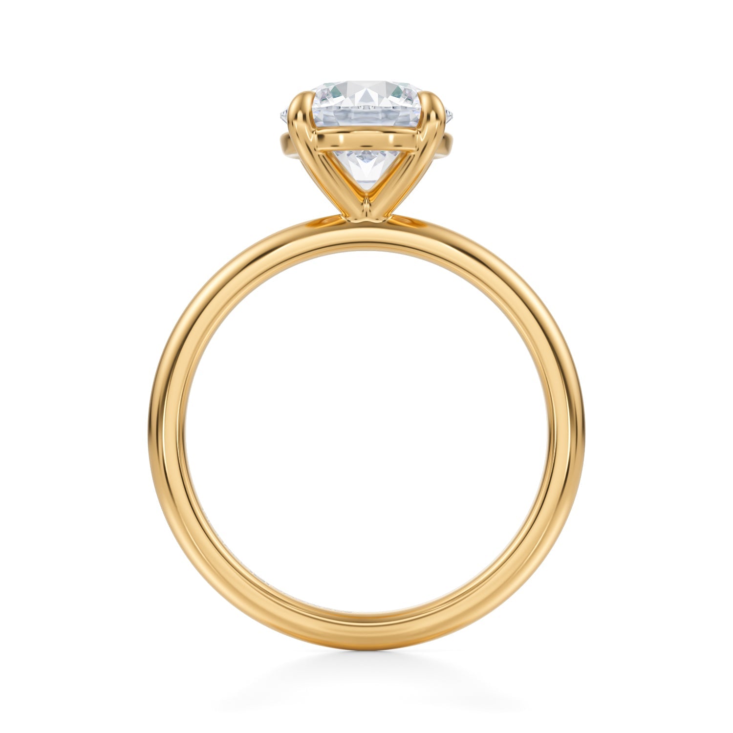 Round Martini Basket Solitaire Ring (2.50 Carat D-VVS2) - Michael Gabriels