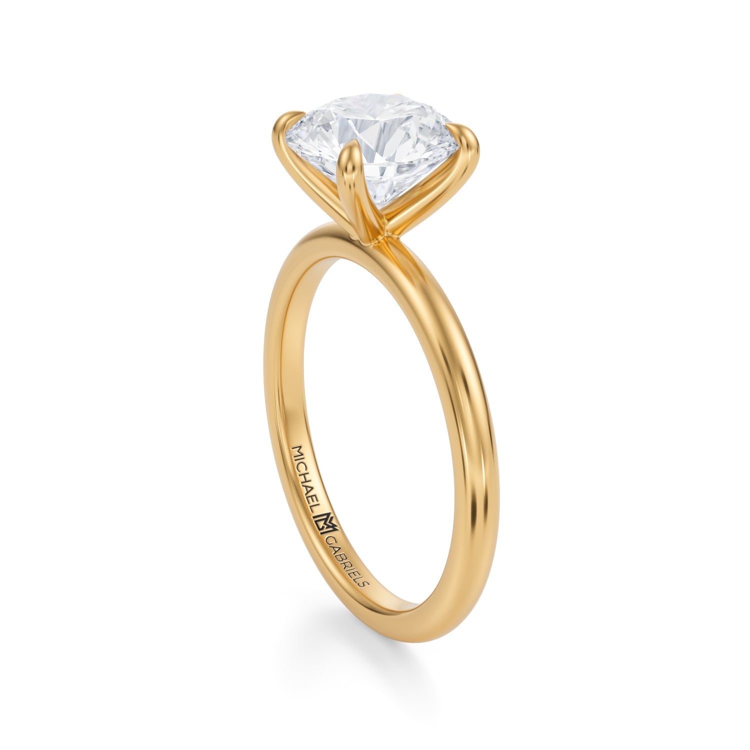 Round Modern Pave Ring (1.50 Carat F-VS1) - Michael Gabriels