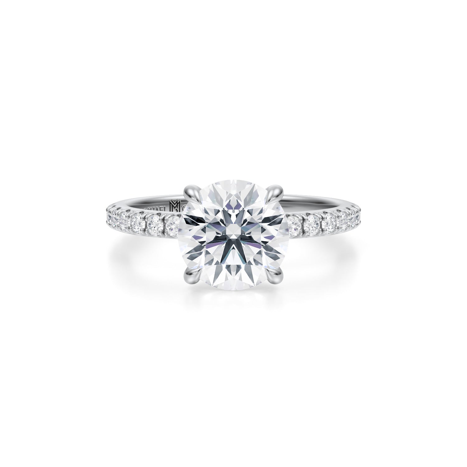 Round Modern Pave Ring (2.40 Carat E-VS1) - Michael Gabriels