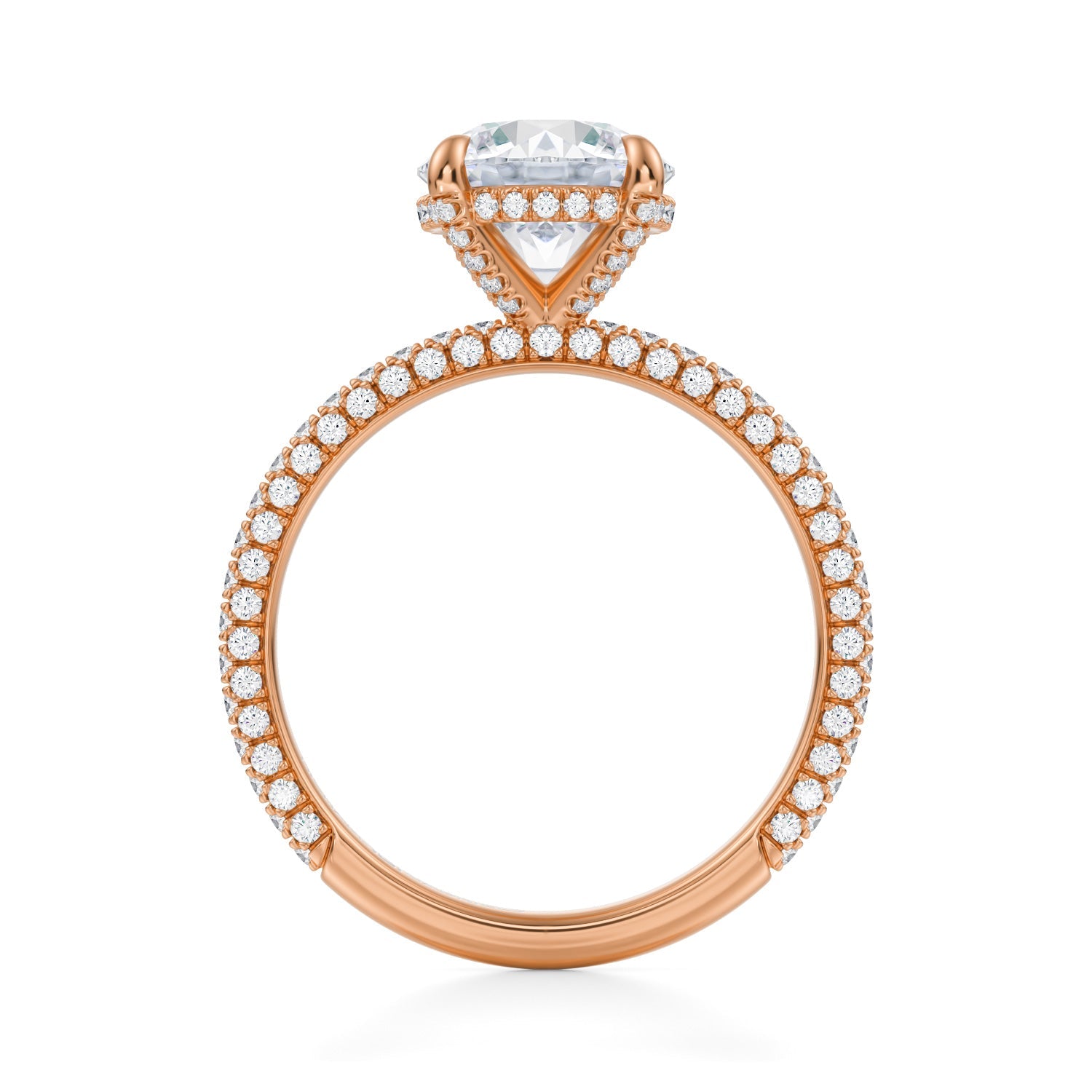 Round Pave Basket With Trio Pave Ring (2.00 Carat E-VVS2) - Michael Gabriels