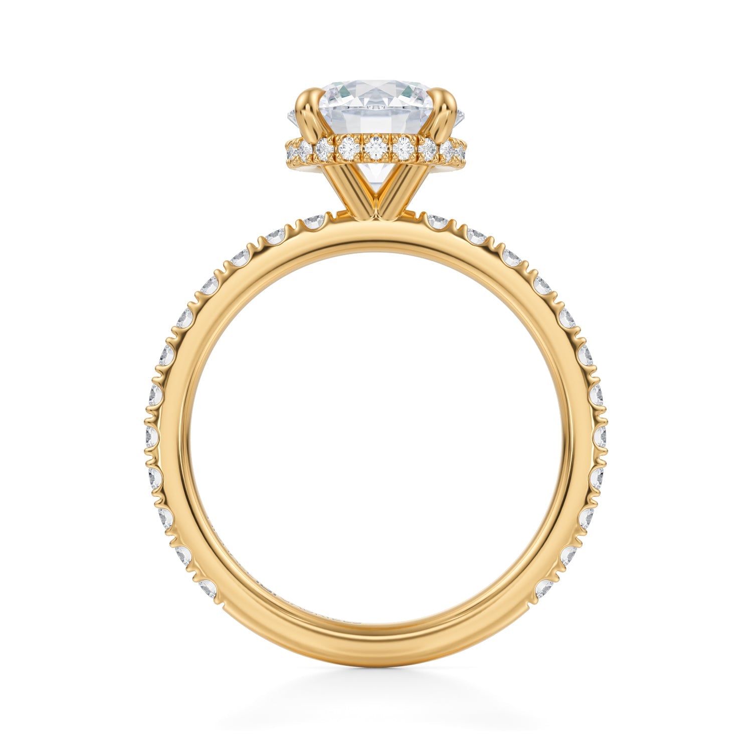 Round Wrap Halo With Pave Ring (1.20 Carat D-VVS2) - Michael Gabriels