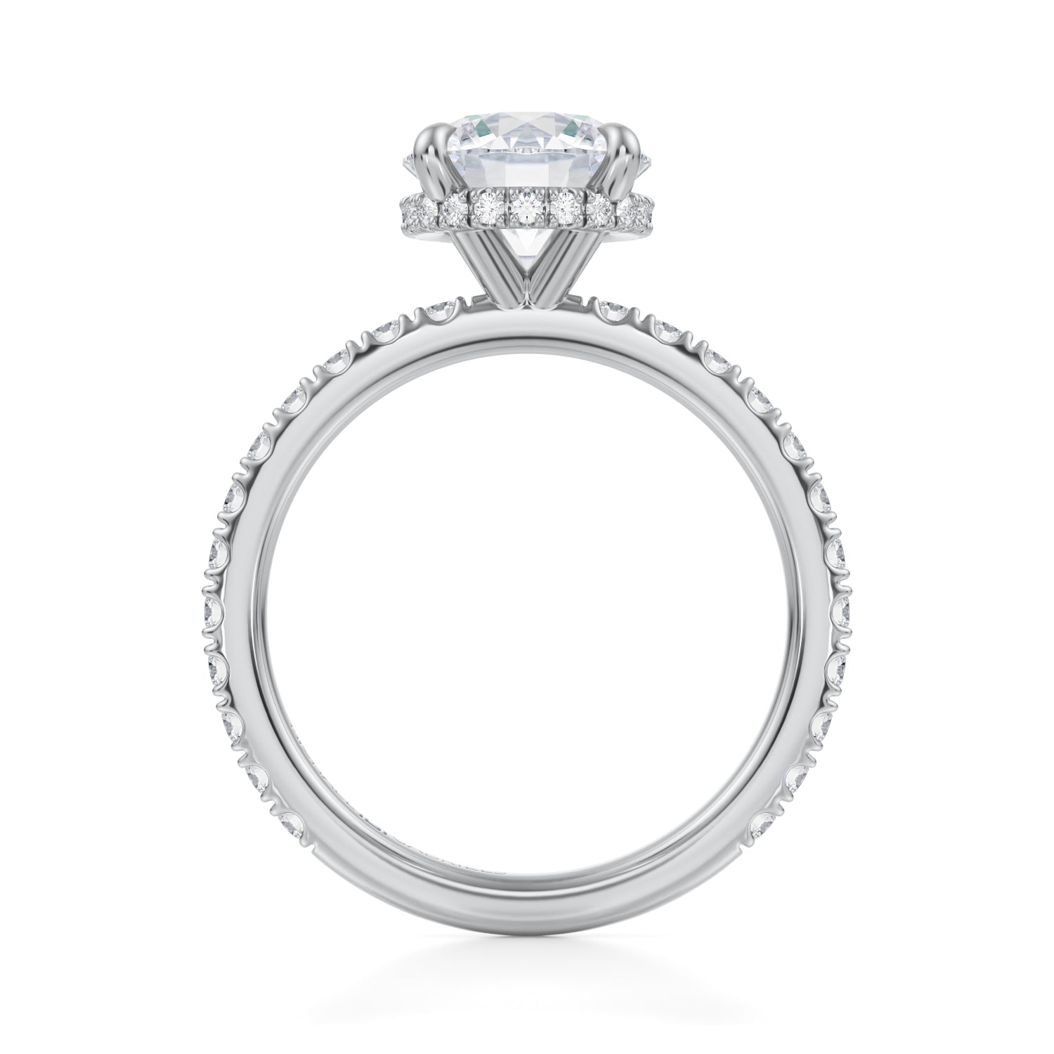 Round Wrap Halo With Pave Ring (3.00 Carat D-VVS2) - Michael Gabriels