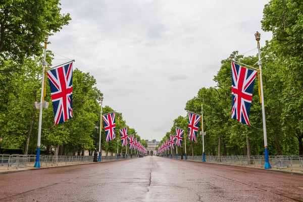 Empty Street leading from Buckingham Palace