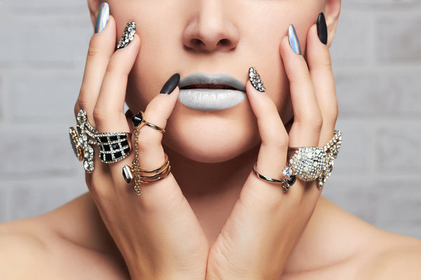 Diamond Infused Nails: Diamonds become a feature of nail art for Machine Gun Kelly, Jennifer Lopez and others.