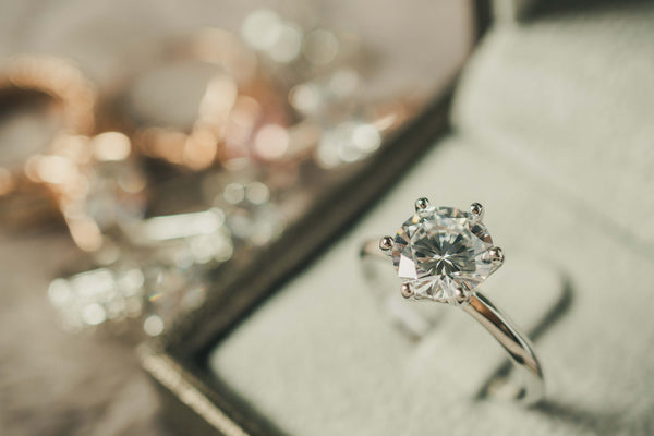 A lab-grown diamond engagement ring