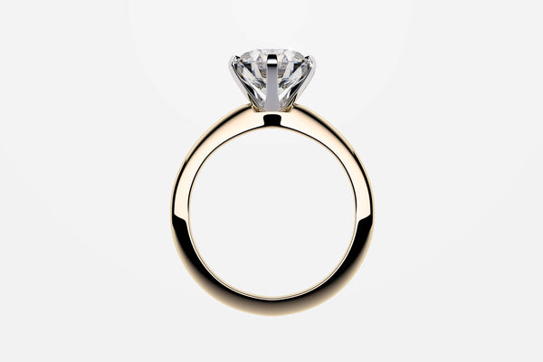 Two tone solitaire engagement ring