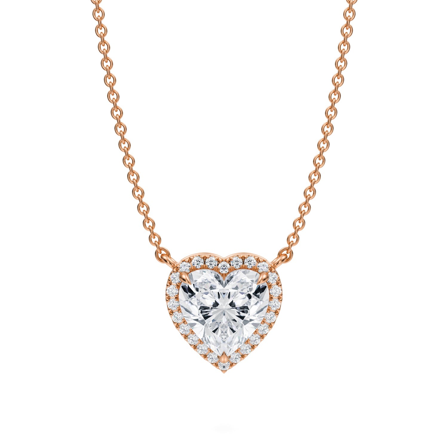 1.5 Carat Heart Shape Classic Halo Pendant - Michael Gabriels