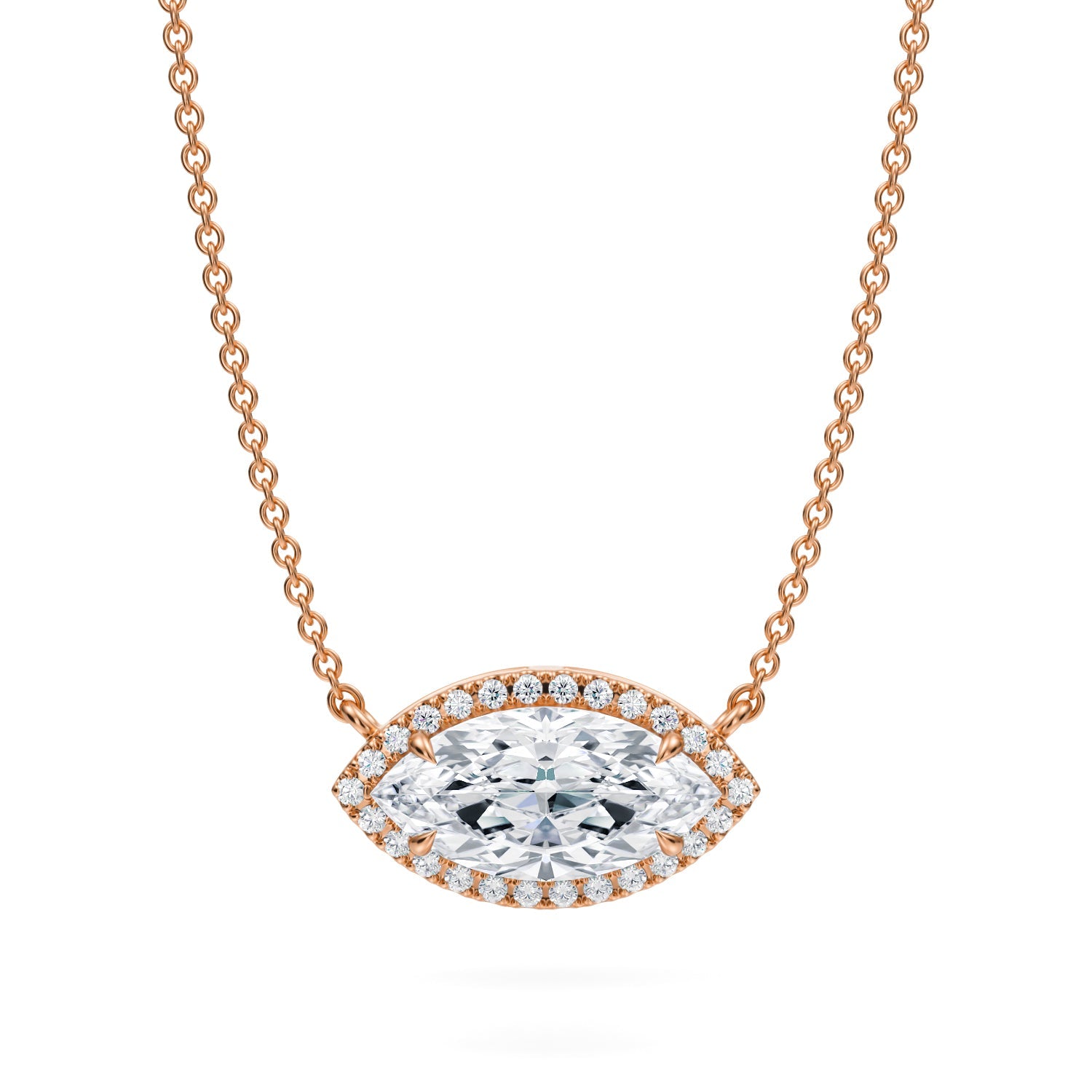 1.5 Carat Marquise Classic Halo Pendant - Michael Gabriels