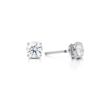 1.5 Carat Round Lab Grown Diamond Stud Earrings Platinum Upgrade 1 - Michael Gabriels