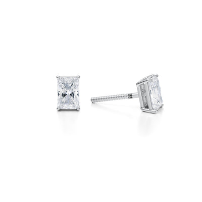 1 Carat Radiant Lab Grown Diamond Stud Earrings - Michael Gabriels