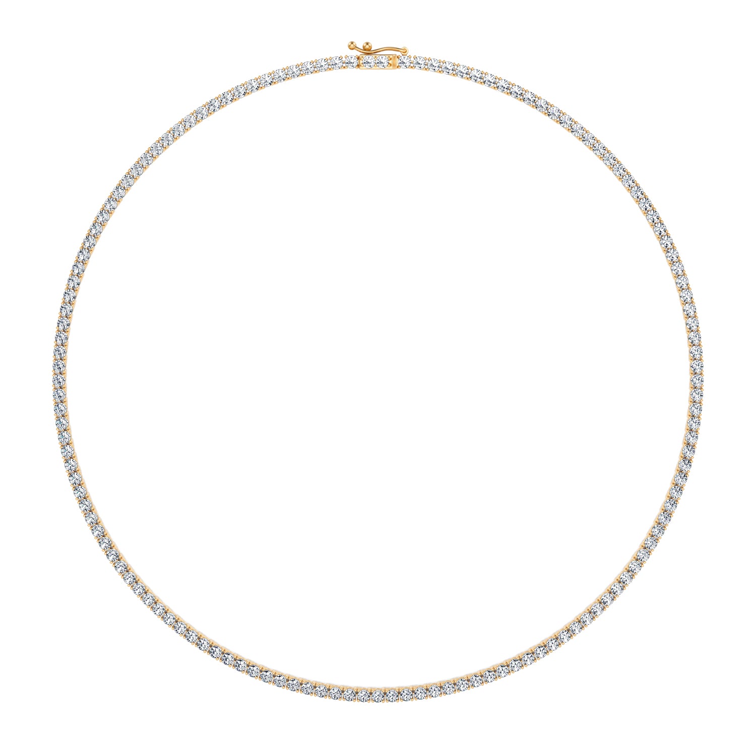 10 Carat Round Lab Grown Diamond Tennis Necklace1