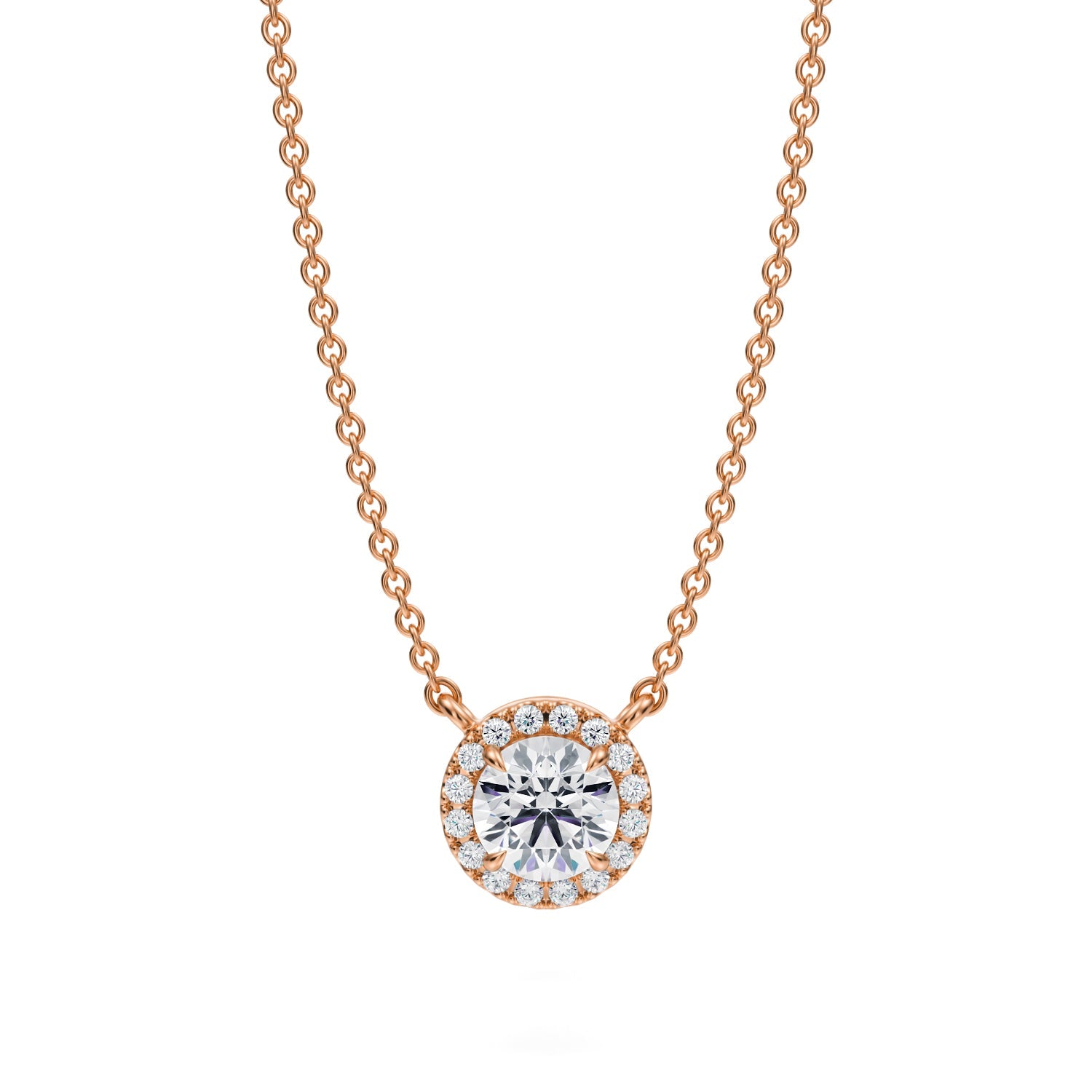 1/2 Carat Round Classic Halo Pendant - Michael Gabriels