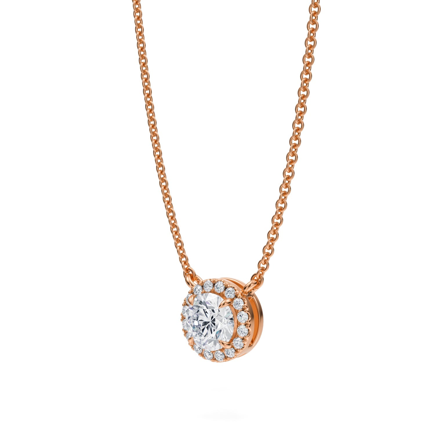 1/2 Carat Round Classic Halo Pendant - Michael Gabriels