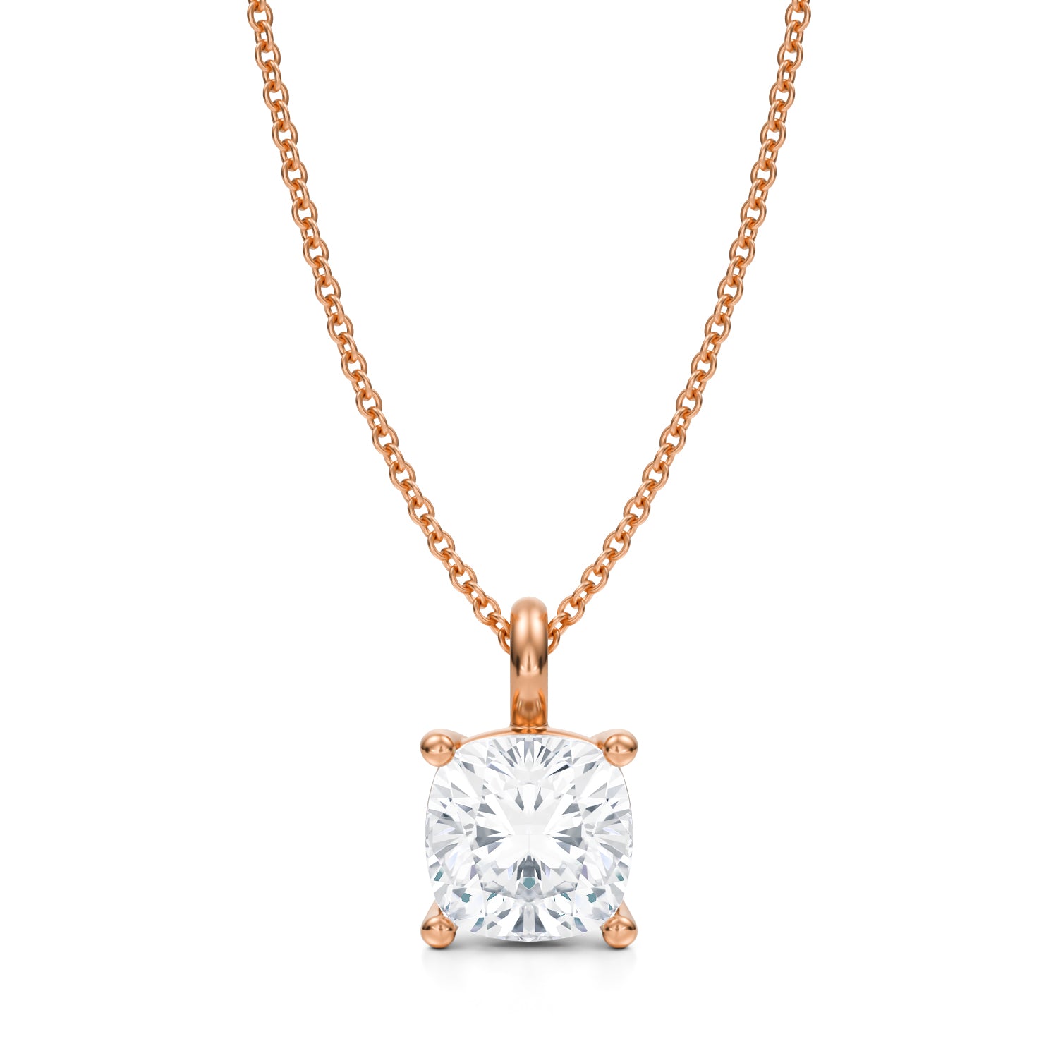 2 1/2 Carat Cushion Lab Grown Diamond Solitaire Pendant - Michael Gabriels