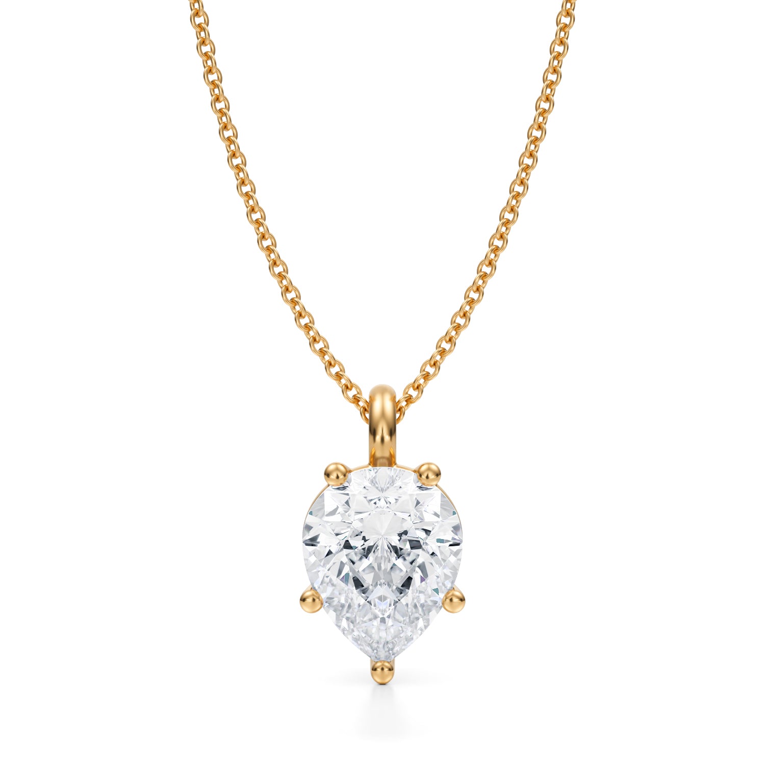 2 1/2 Carat Pear Lab Grown Diamond Solitaire Pendant - Michael Gabriels
