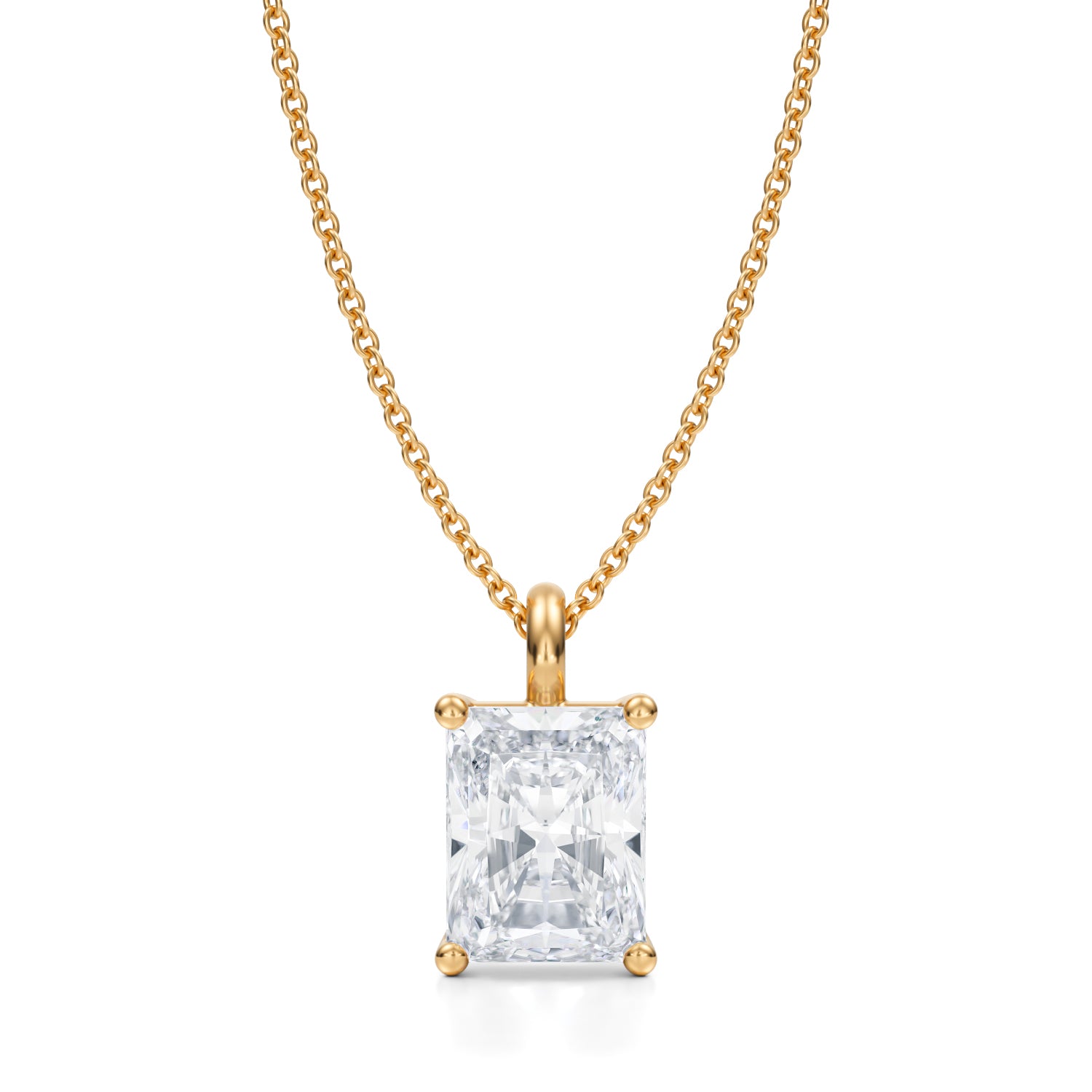 2 1/2 Carat Radiant Lab Grown Diamond Solitaire Pendant - Michael Gabriels