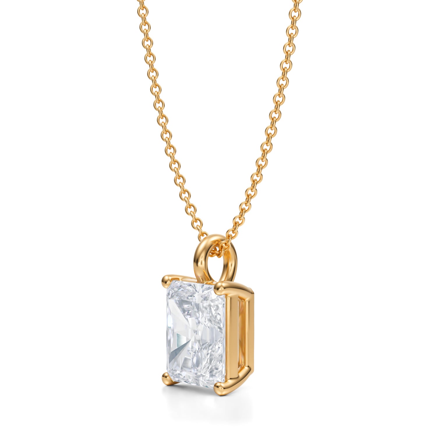 2 1/2 Carat Radiant Lab Grown Diamond Solitaire Pendant - Michael Gabriels