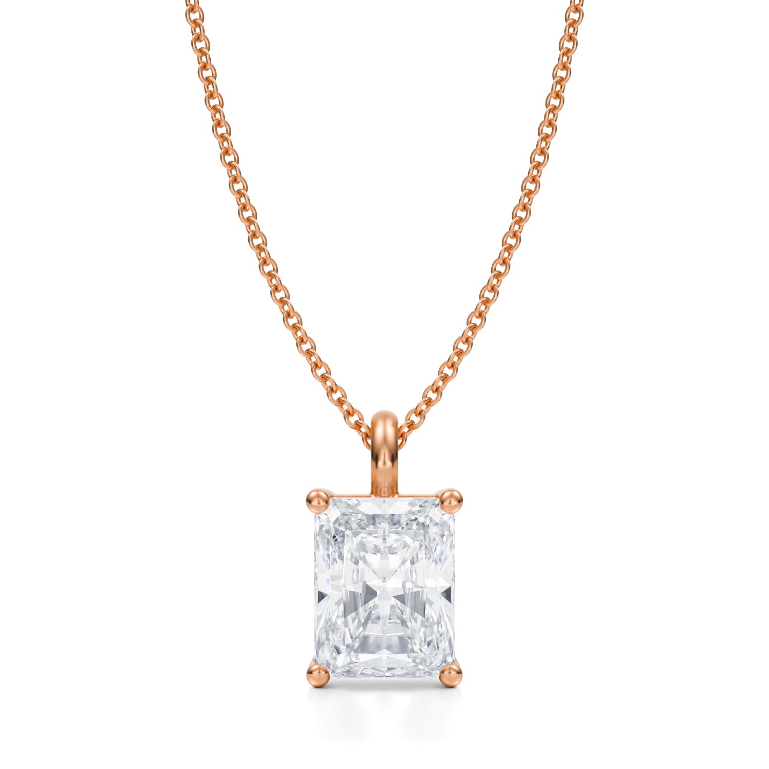 2 1/2 Carat Radiant Lab Grown Diamond Solitaire Pendant - Michael Gabriels