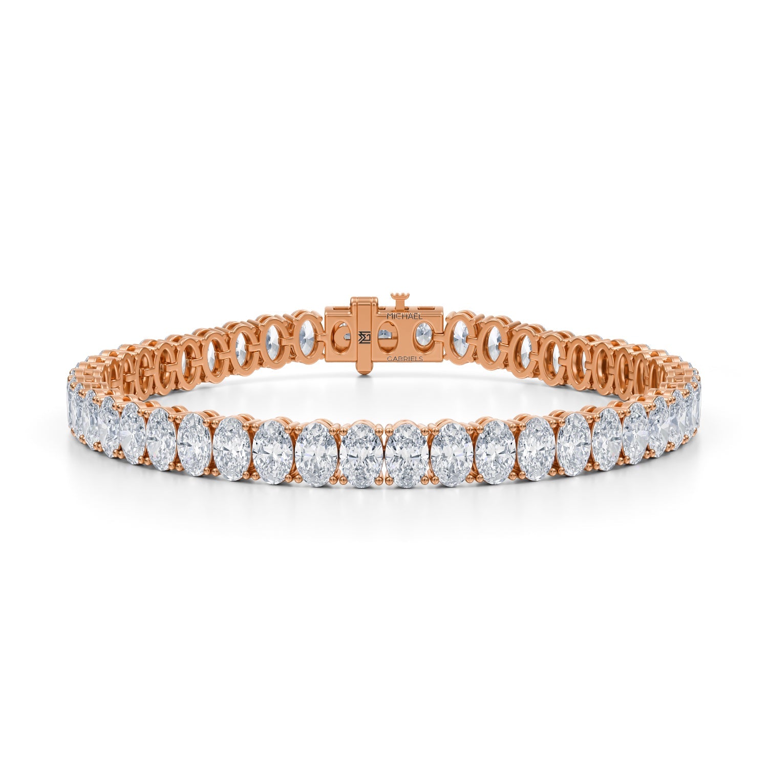 25 Carat Oval Lab Grown Diamond Tennis Bracelet | Michael Gabriels