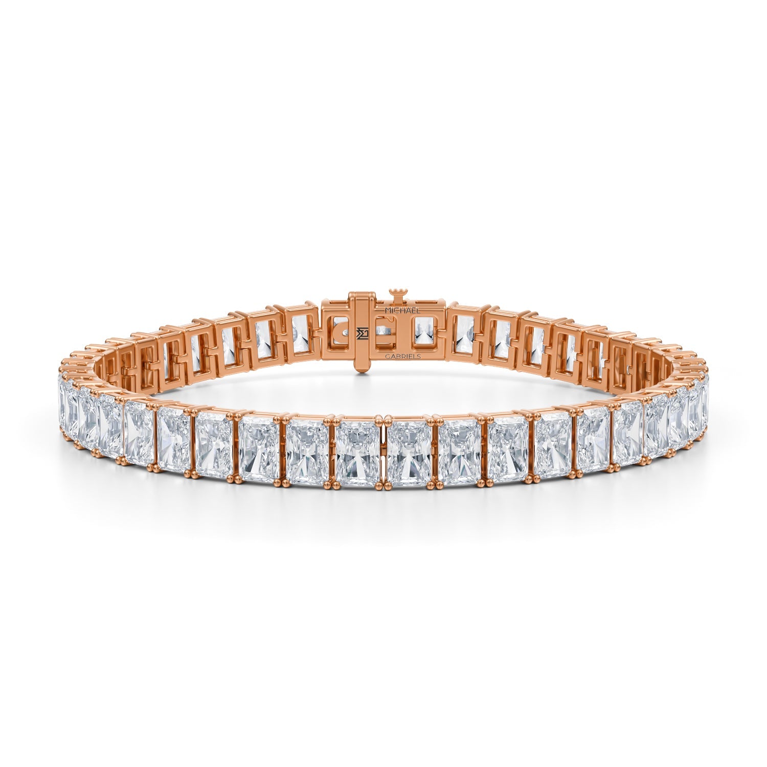 25 Carat Radiant Lab Grown Diamond Tennis Bracelet | Michael Gabriels