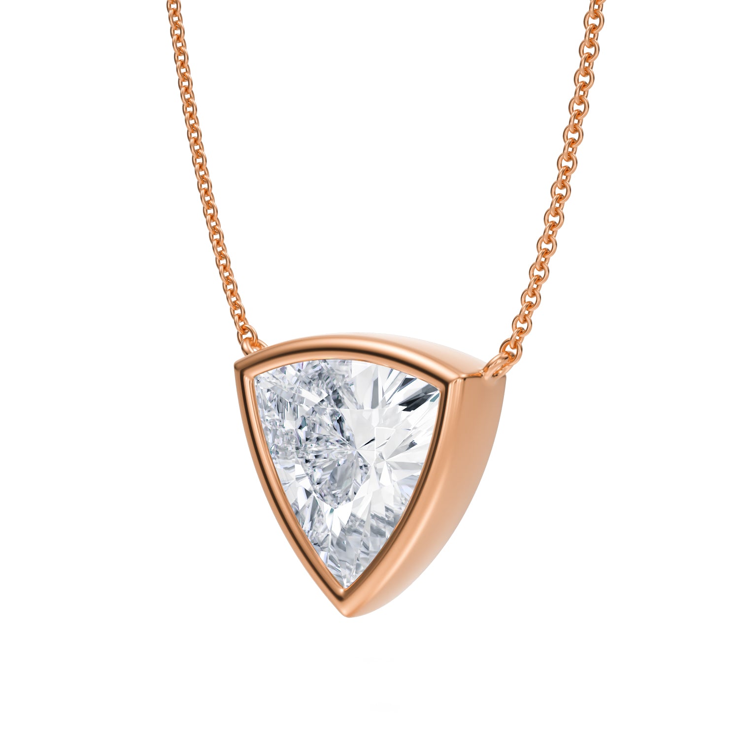 3.5 Carat Trillion Bezel Solitaire Pendant Necklace - Michael Gabriels