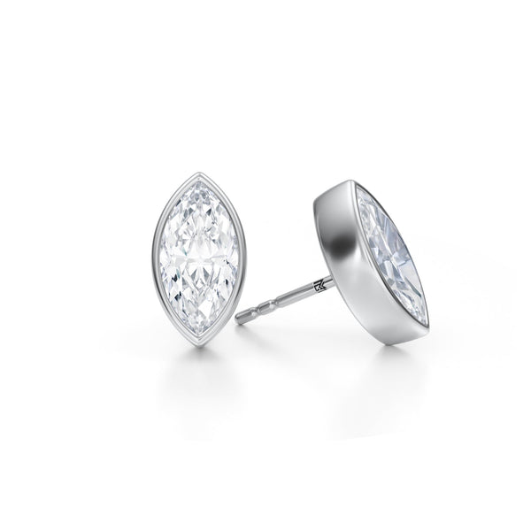 Boucles D'oreilles 14K Or Blanc Avec Diamants Marquise Et Poire Et Rubis - 7,63 Cts, Créées Pour Les Occasions Spéciales