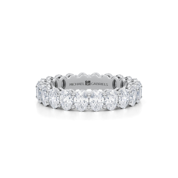 3 Carat Oval Lab Grown Diamond Basket Eternity Band | Michael Gabriels