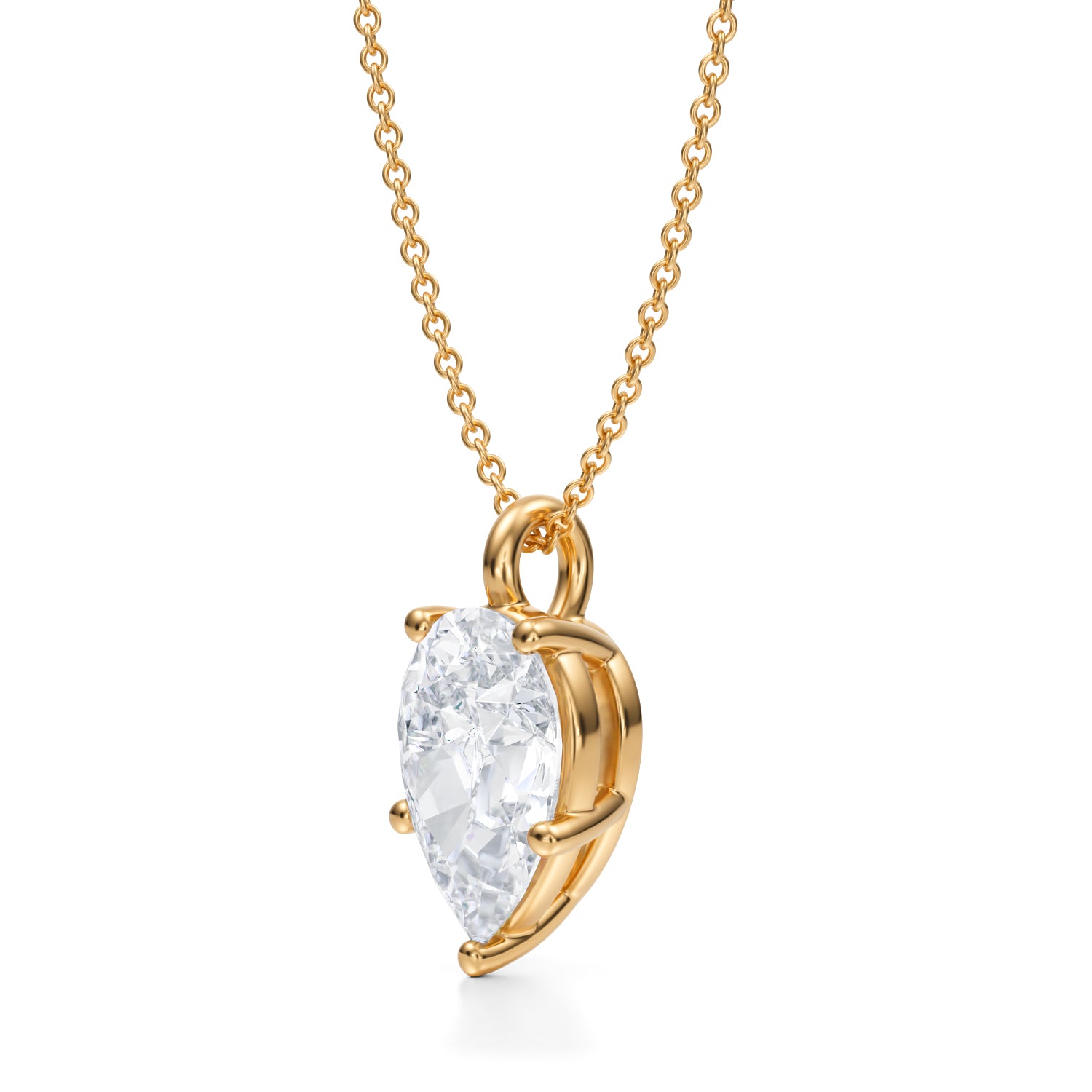 3 Carat Pear Lab Grown Diamond Solitaire Pendant - Michael Gabriels