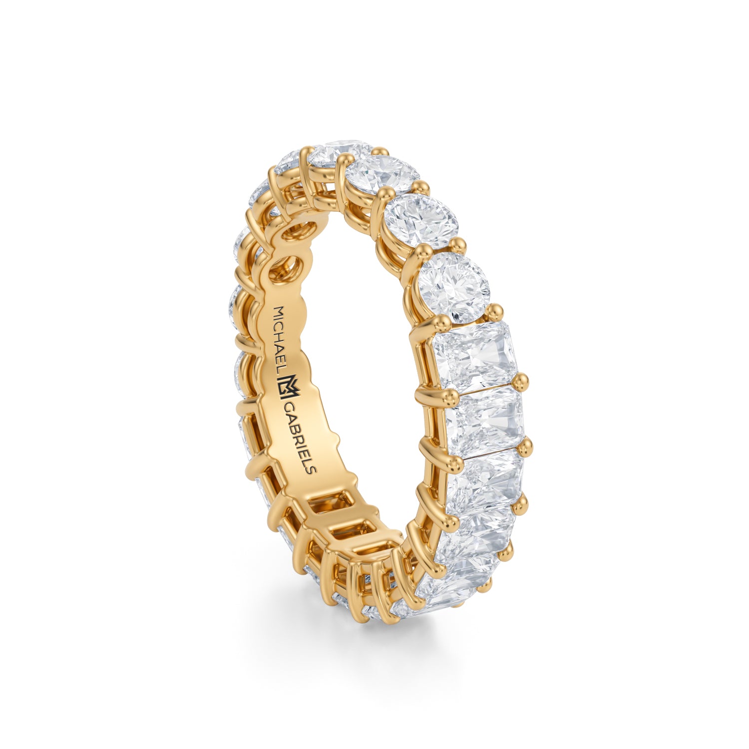 3 Carat Radiant And Round Eternity Ring - Michael Gabriels