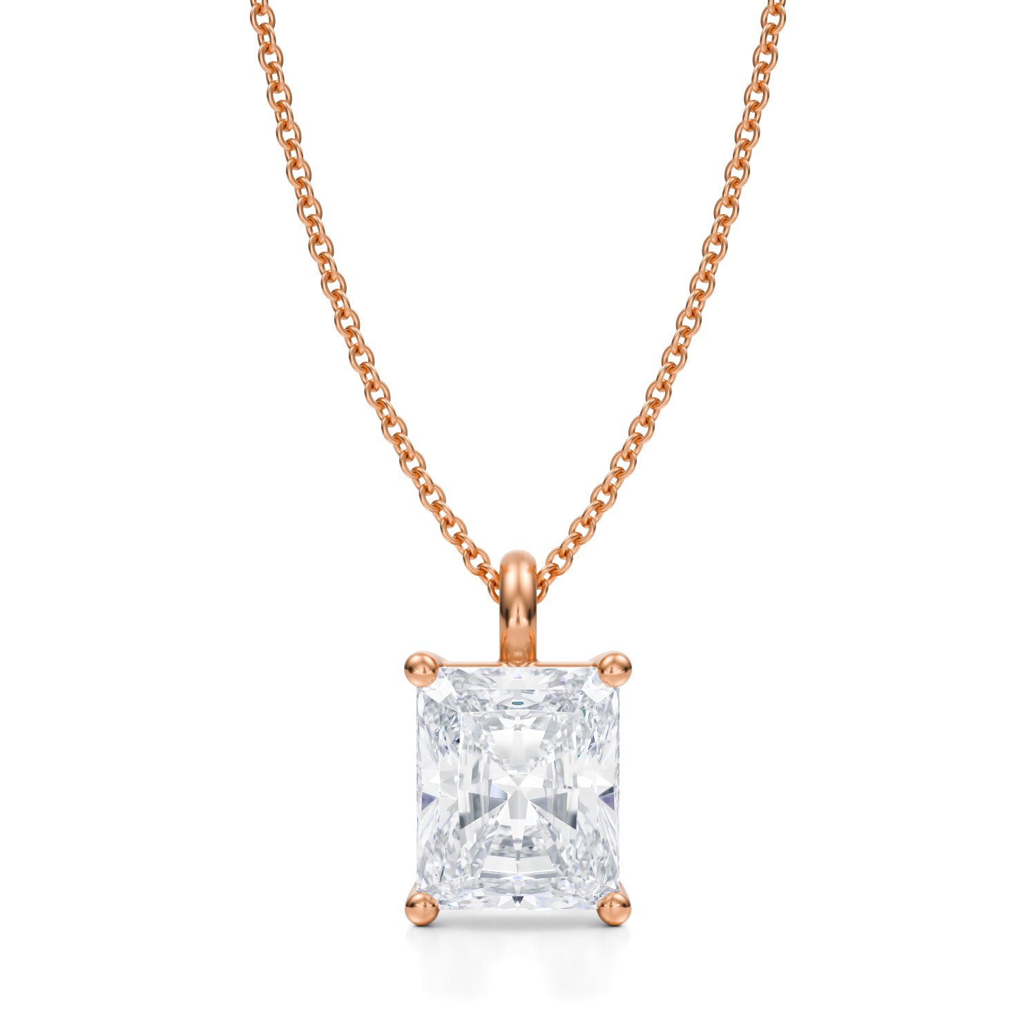 3 Carat Radiant Lab Grown Diamond Solitaire Pendant - Michael Gabriels