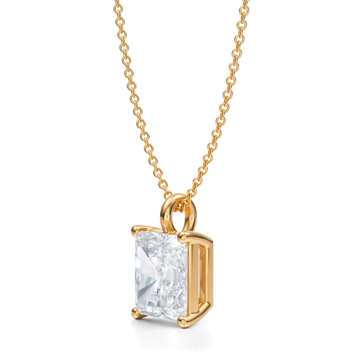 3 Carat Radiant Lab Grown Diamond Solitaire Pendant - Michael Gabriels