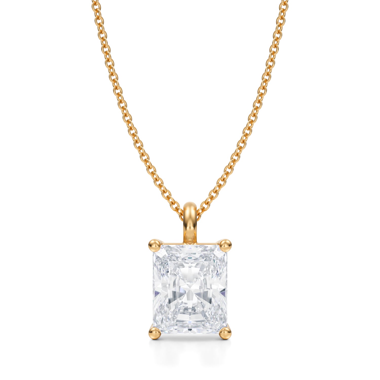 3 Carat Radiant Lab Grown Diamond Solitaire Pendant - Michael Gabriels