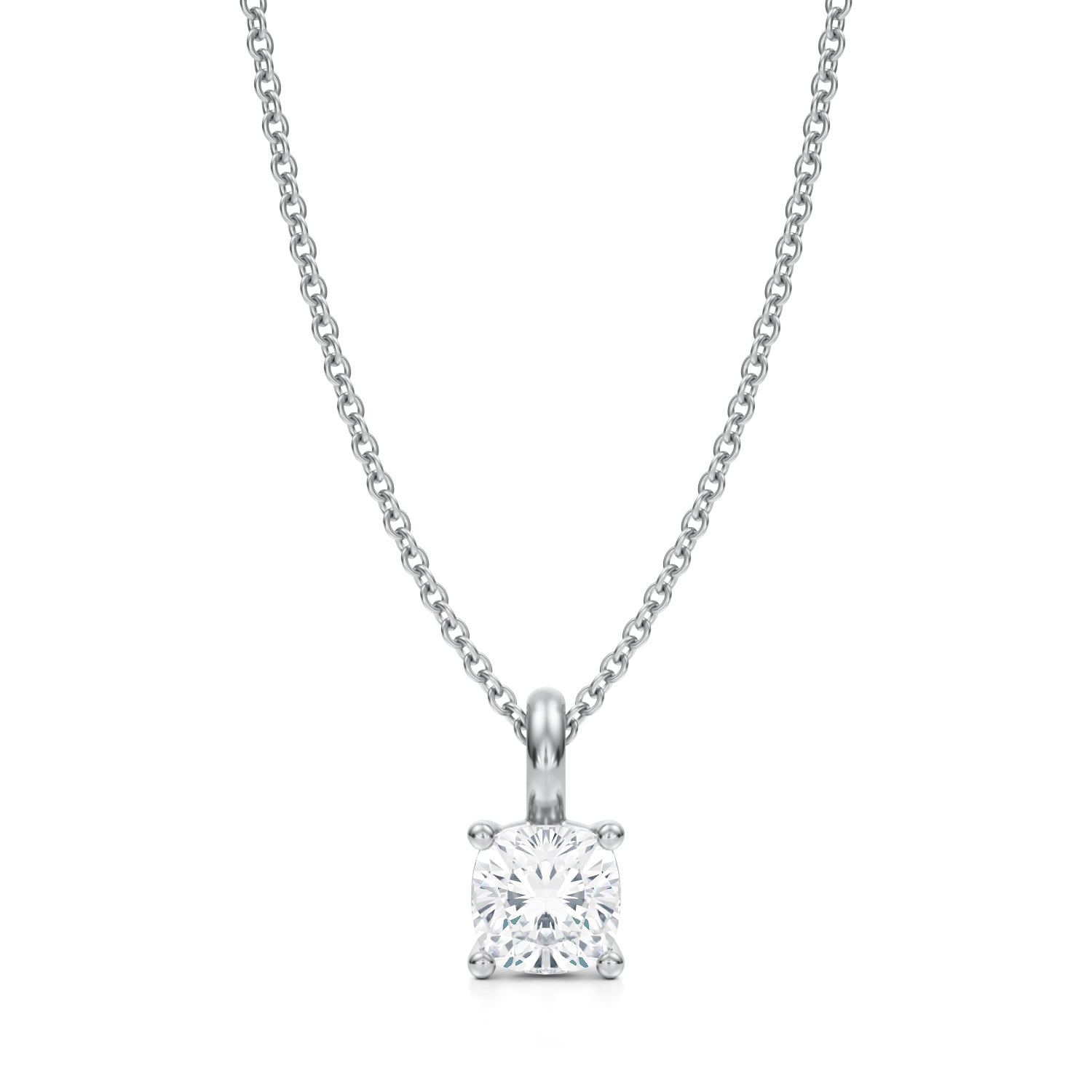3/4 Carat Cushion Lab Grown Diamond Solitaire Pendant - Michael Gabriels