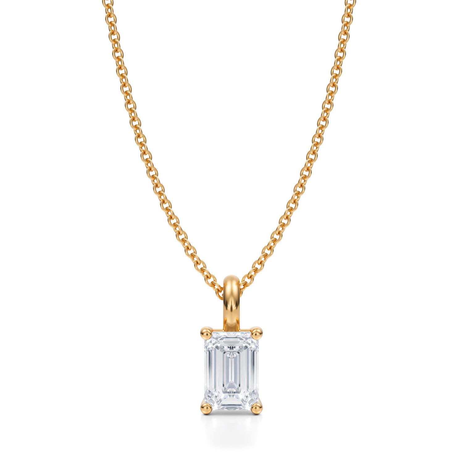 3/4 Carat Emerald Lab Grown Diamond Solitaire Pendant - Michael Gabriels