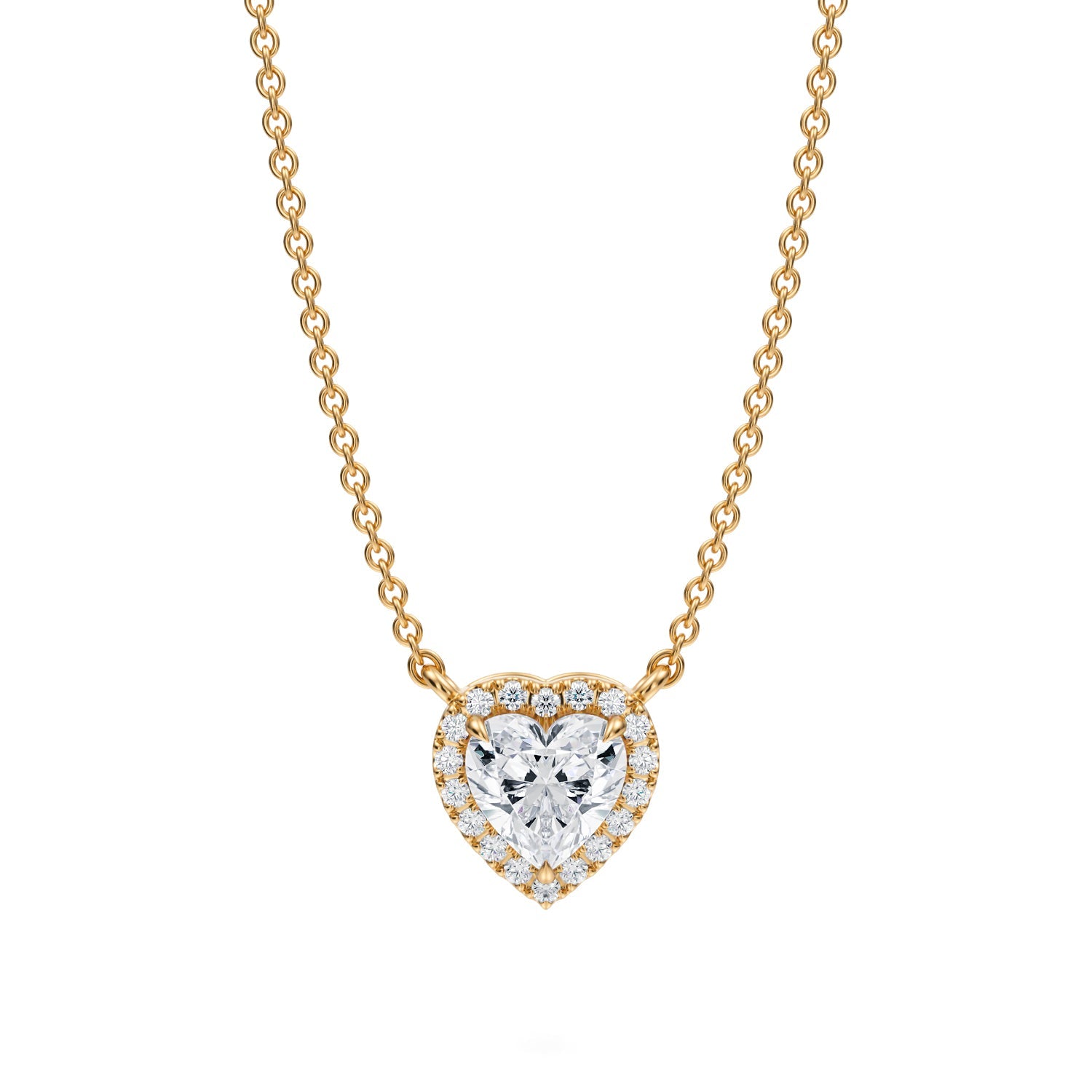 3/4 Carat Heart Shape Classic Halo Pendant - Michael Gabriels