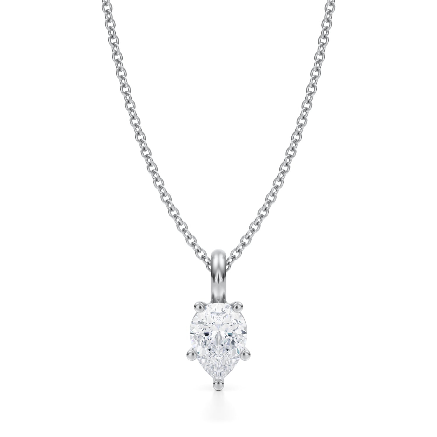 3/4 Carat Pear Lab Grown Diamond Solitaire Pendant - Michael Gabriels