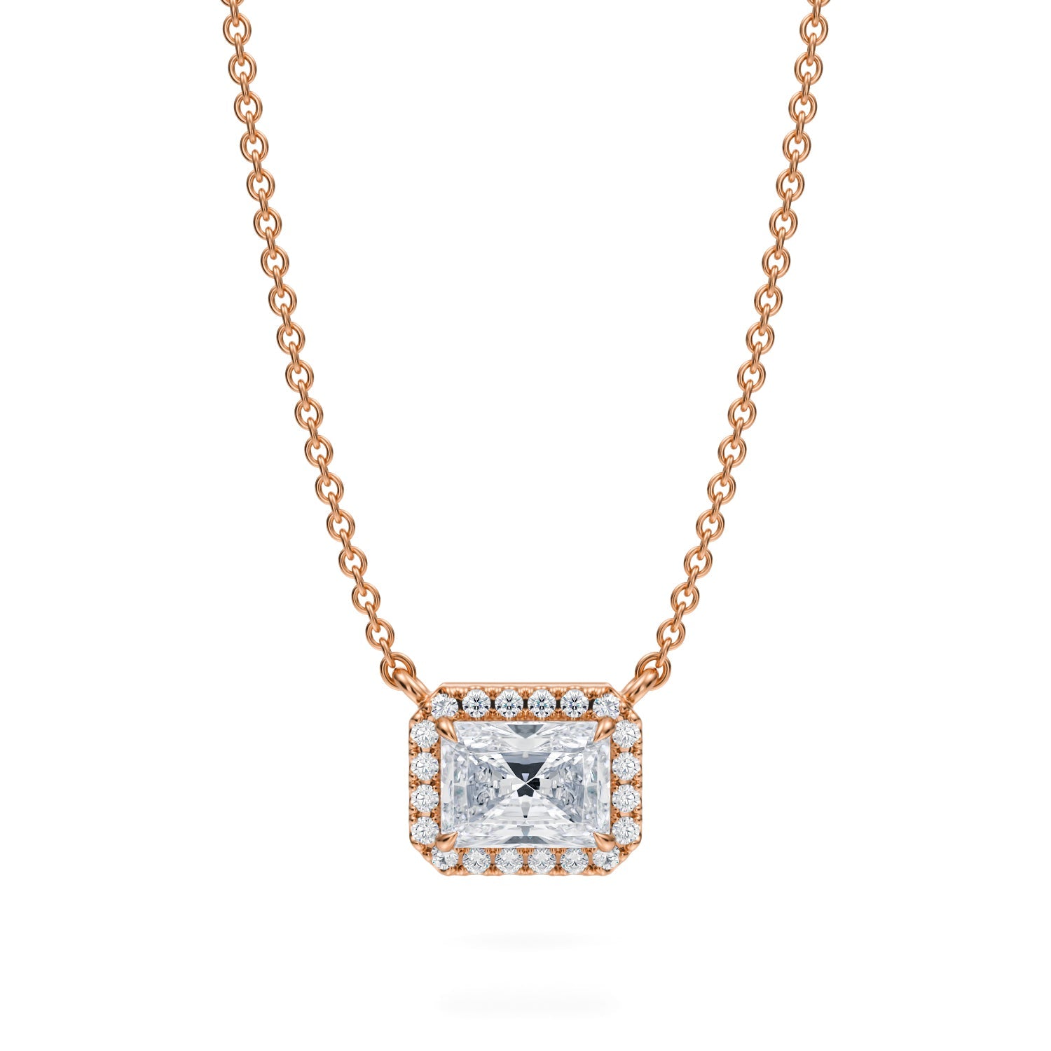 3/4 Carat Radiant Classic Halo Pendant - Michael Gabriels