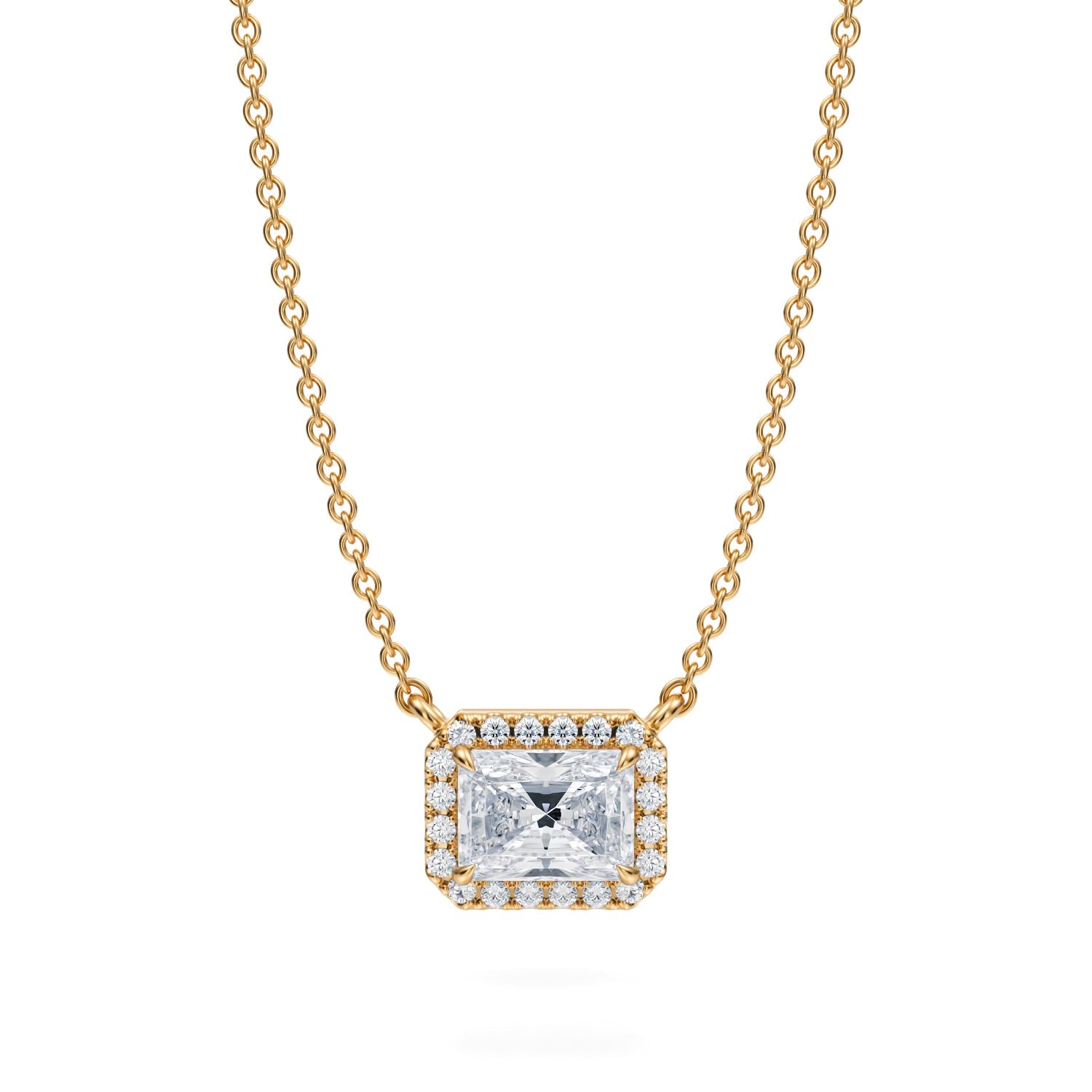 3/4 Carat Radiant Classic Halo Pendant - Michael Gabriels