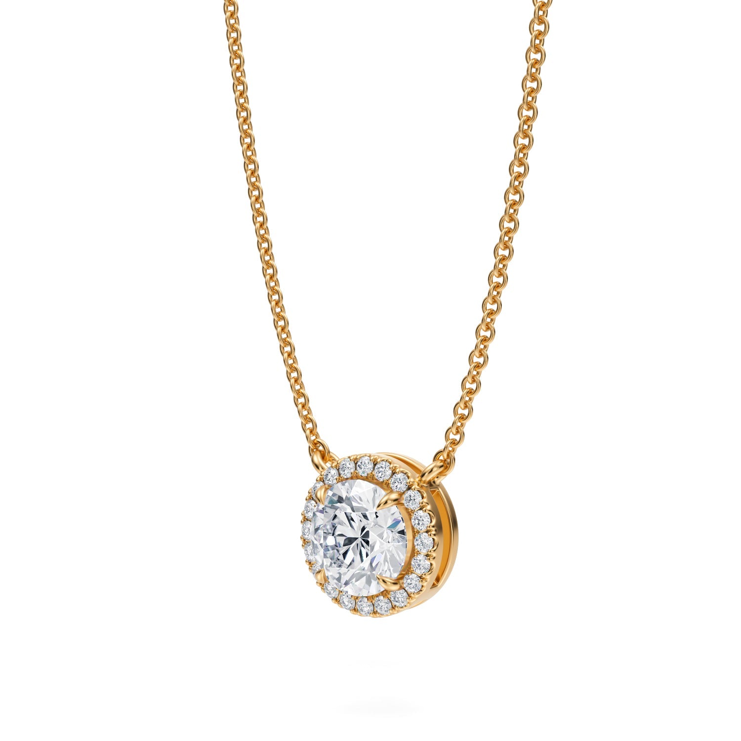 3/4 Carat Round Classic Halo Pendant - Michael Gabriels
