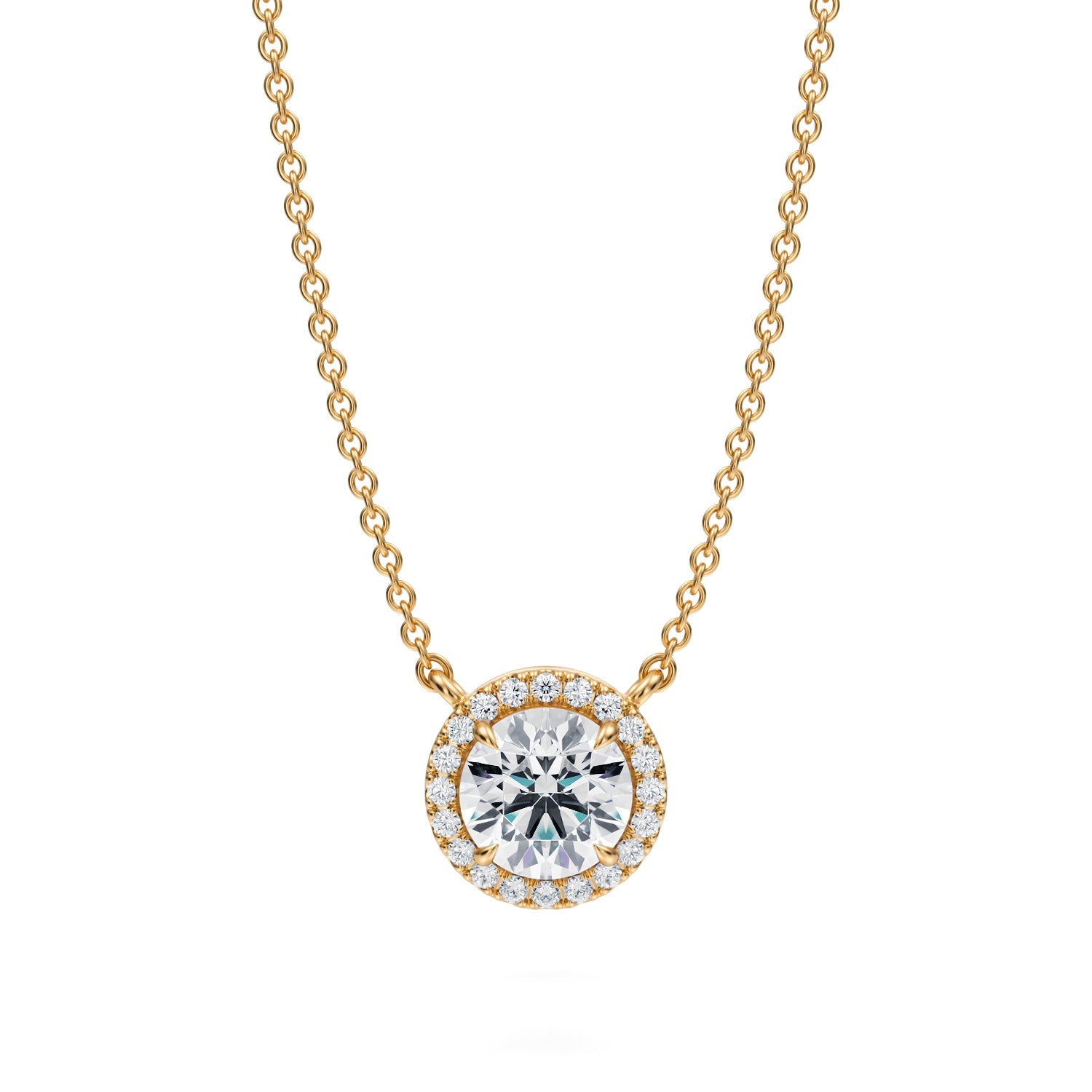 3/4 Carat Round Classic Halo Pendant - Michael Gabriels